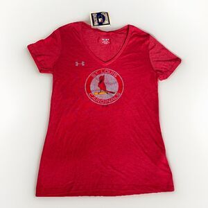 NWT Under Armour T-Shirt Womens Small St Louis Cardinals Red Short Sleeve